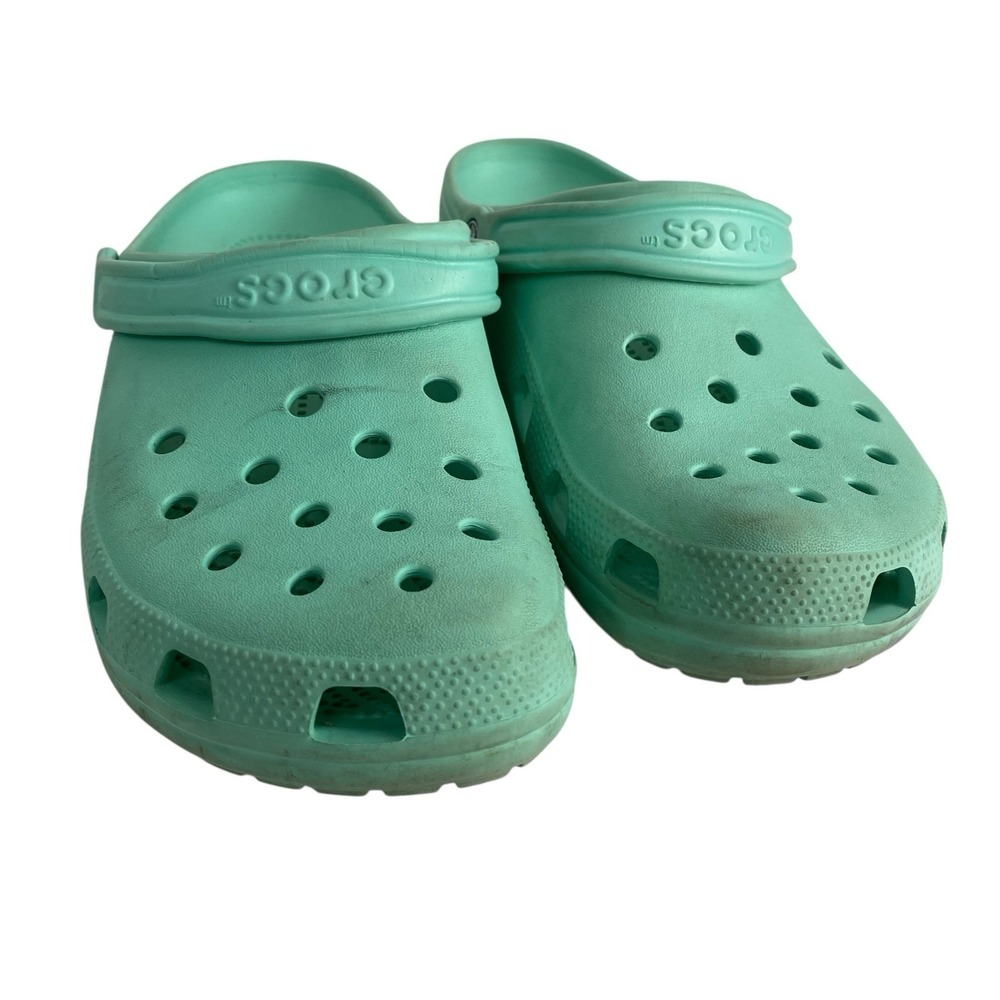 Crocs Classic Unisex Slip on Clogs Shoes Waterproof Comfort Teal Size M9/W11